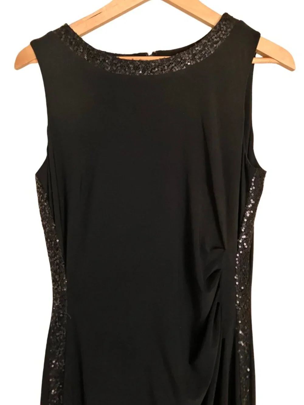 Chaps Flattering Evening Gown, Tasteful Sequin Details on Collar and Size SZ 1